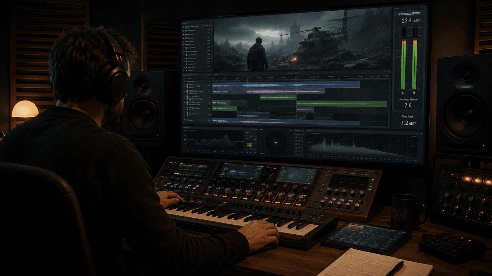 Sounddesign-Session mit Filmton und Bild
