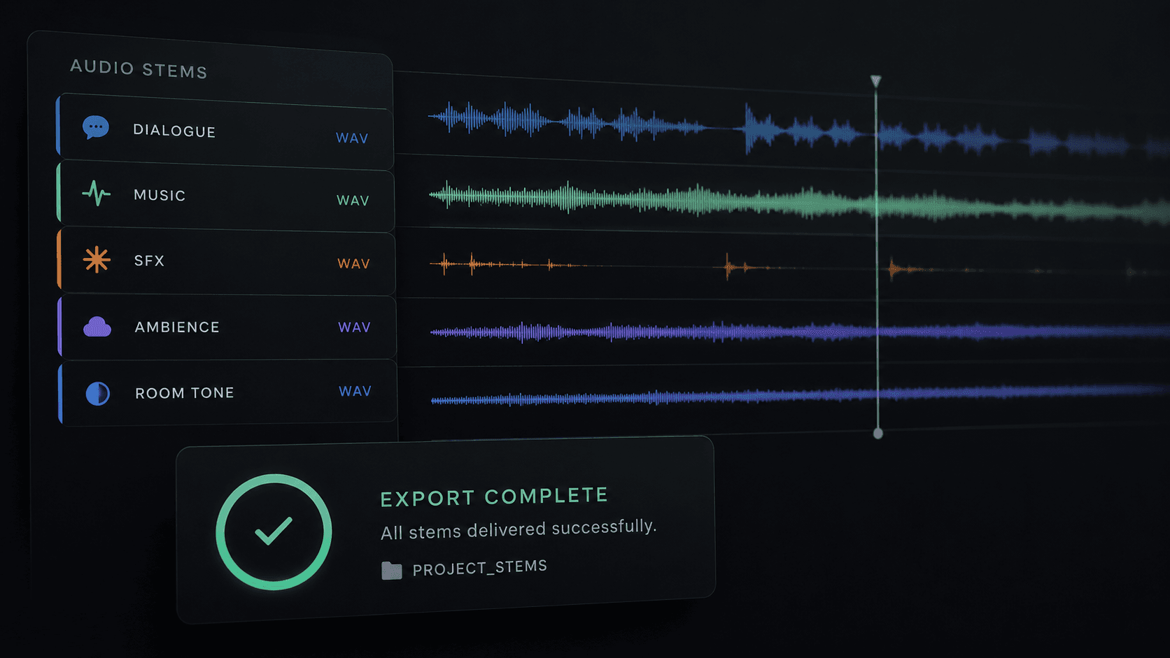 Stems und Versionen für die Audio-Delivery
